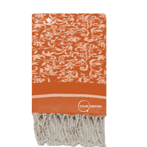 fouta-jacquard-florale-terracotta-tunisie-store-objet-publicitaire