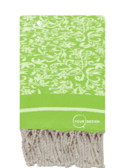 Fouta jacquard florale vert pomme