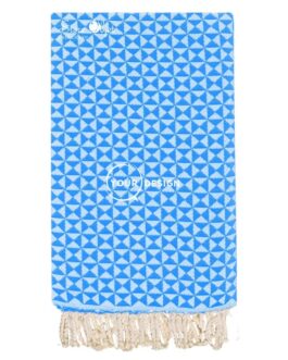 Fouta jacquard papillon bleu azur