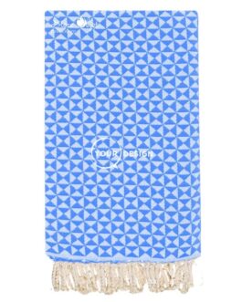 Fouta jacquard papillon bleu électrique