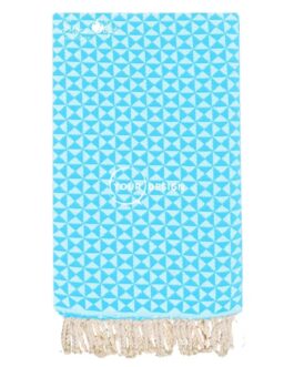 Fouta jacquard papillon bleu glacier