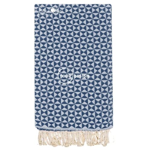 fouta-jacquard-papillon-bleu-marine-store-objet-publicitaire.