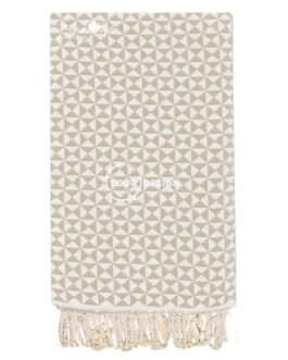 Fouta jacquard papillon grège