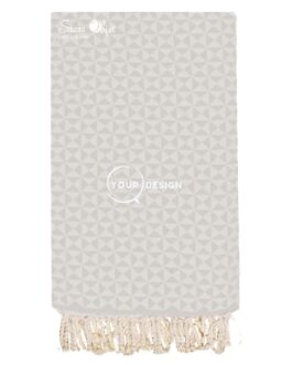 Fouta jacquard papillon gris doux