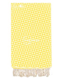 Fouta jacquard papillon jaune impérial