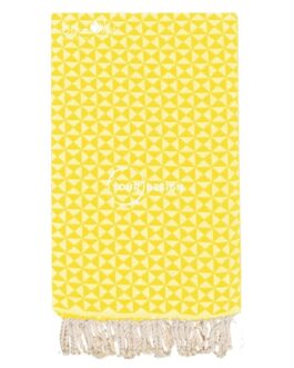 Fouta jacquard papillon jaune poussin