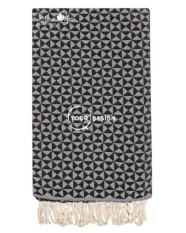 Fouta jacquard papillon noir