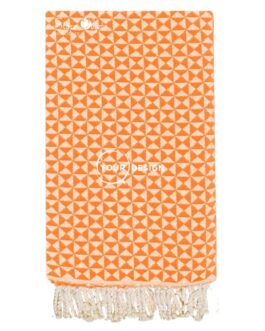 Fouta jacquard papillon corail