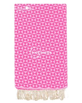 Fouta jacquard papillon rose bonbon