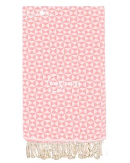 Fouta jacquard papillon rose chewing gum