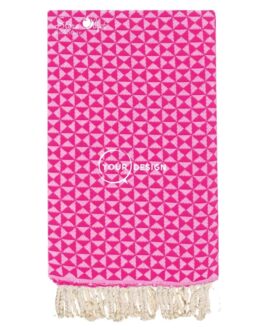 Fouta jacquard papillon rose fushia