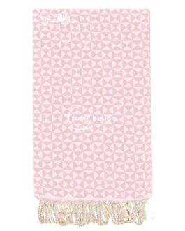 Fouta jacquard papillon rose poudré