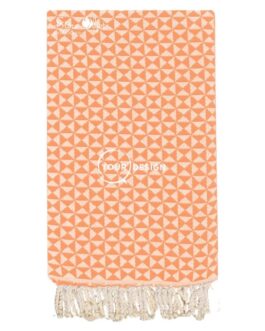 Fouta jacquard papillon saumon