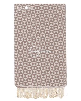 Fouta jacquard papillon taupe