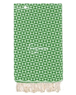 Fouta jacquard papillon vert bouteille