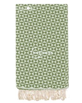 Fouta jacquard papillon vert olive