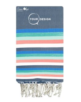 Flat fouta six ocean colors Tunisia