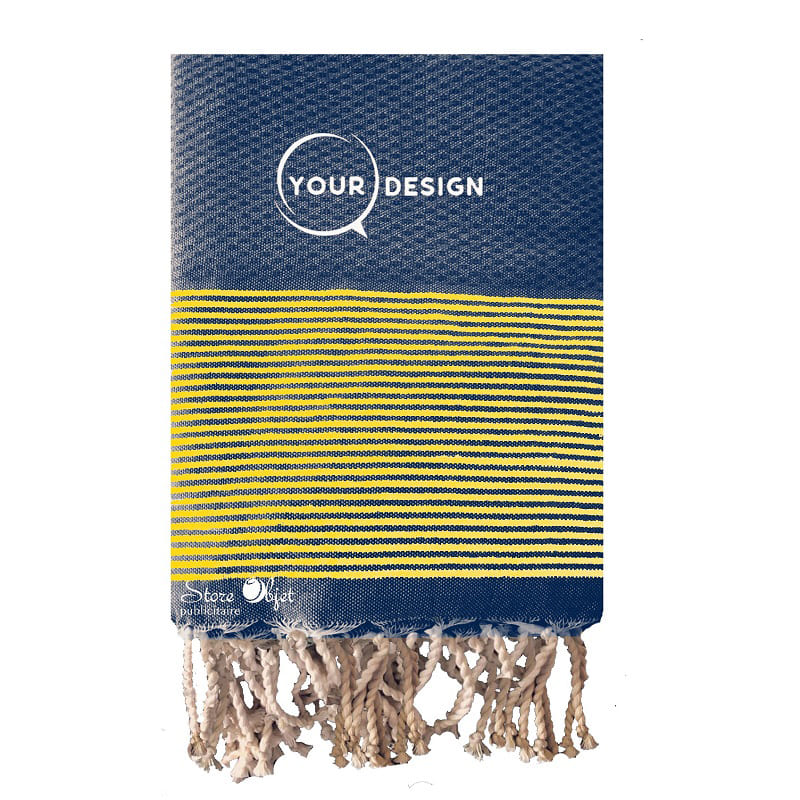 jete-fouta-nid-d-abeille-xxl-bleu-marine-lurex-dore-tunisie-store-objet-publicitaire.