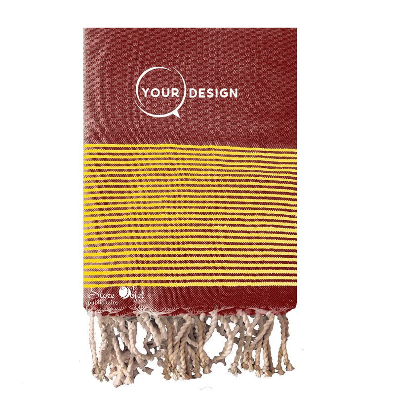 jete-fouta-nid-d-abeille-xxl-bourgogne-lurex-dore-tunisie-store-objet-publicitaire