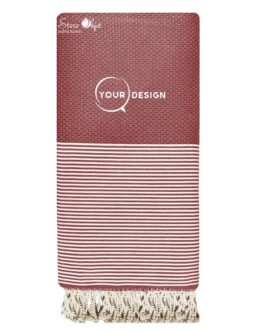 Jeté fouta XXL nid d’abeille bourgogne