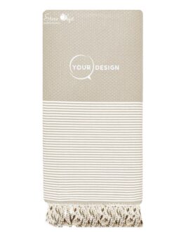 Jeté fouta XXL nid d’abeille grège