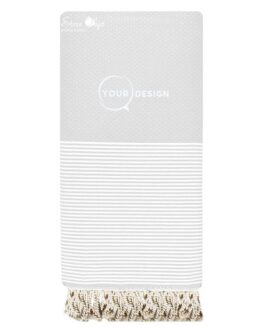 Jeté fouta XXL nid d’abeille gris clair