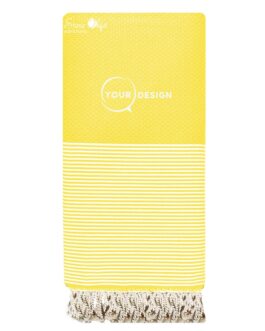 Jeté fouta XXL nid d’abeille jaune poussin