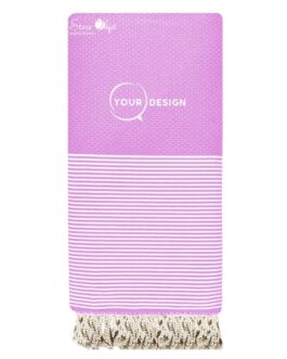 Jeté fouta XXL nid d’abeille lilas