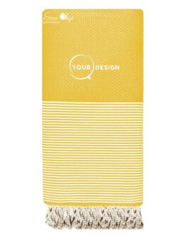 Jeté fouta XXL nid d’abeille moutarde