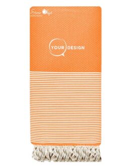 Jeté fouta XXL nid d’abeille orange