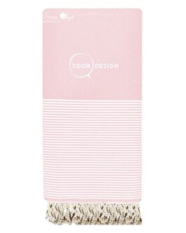 Jeté fouta XXL nid d’abeille rose poudré