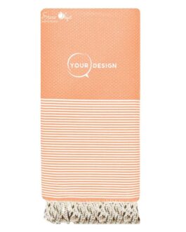 Jeté fouta XXL nid d’abeille saumon