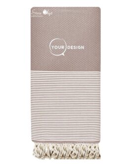 Jeté fouta XXL nid d’abeille taupe