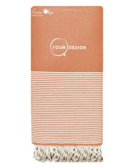 Jeté fouta XXL nid d’abeille terracotta