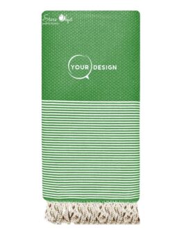 Jeté fouta XXL nid d’abeille vert bouteille