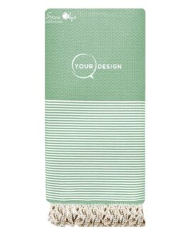 Jeté fouta XXL nid d’abeille vert sauge