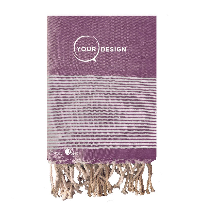 jete-fouta-nid-d-abeille-xxl-violet-lurex-argent-tunisie-store-objet-publicitaire