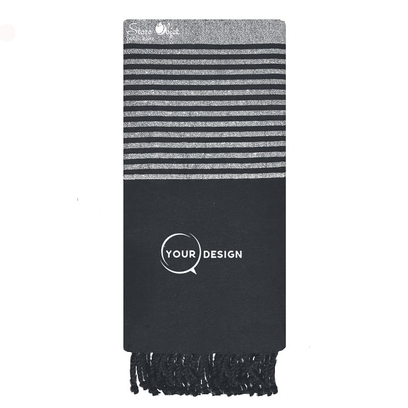 jete-fouta-plate-xxl-noir-lurex-argente-tunisie-store-objet-publicitaire