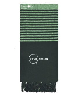 Jeté fouta nid d’abeille XXL noir avec lurex vert