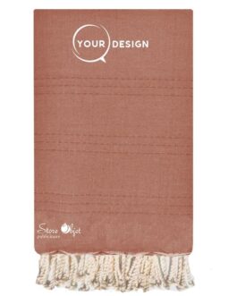 Jeté fouta plate XXL brique