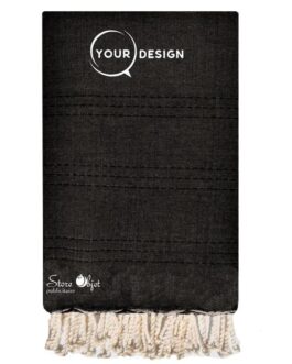 Jeté fouta plate XXL noir