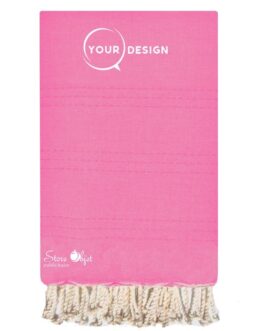 Jeté fouta plate XXL rose bonbon