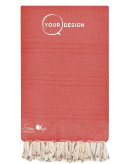 Jeté fouta plate XXL rouge cerise