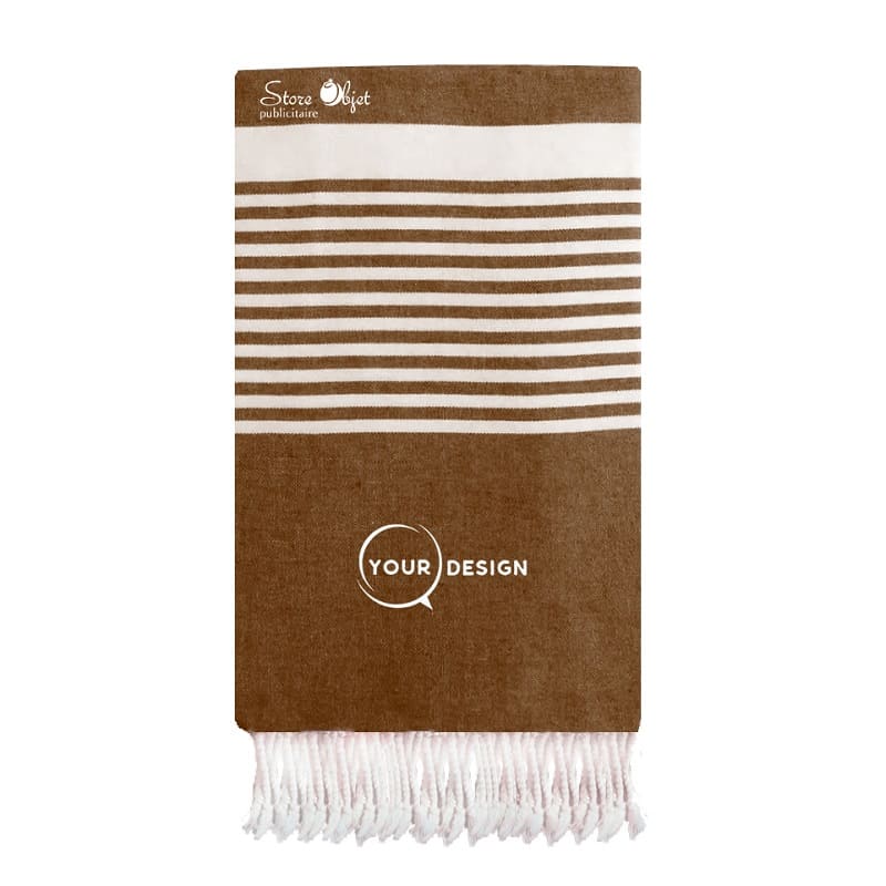 jete-fouta-xxl-beige-marron-avec-rayures-tunisie-store-objet-publicitaire