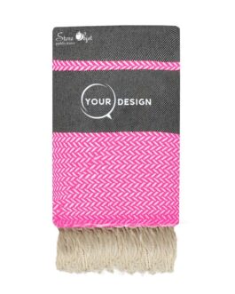 Jeté fouta XXL jacquard rose bonbon