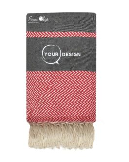 Jeté fouta XXL jacquard rouge cerise