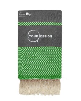 Jeté fouta XXL jacquard anthracite vert bouteille