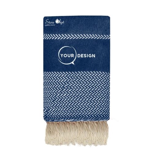 jete-fouta-xxl-jacquard-bleu-marine-tunisie-store-objet-publicitaire