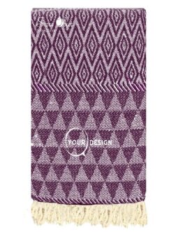 Jeté fouta jacquard XXL aubergine