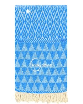 Jeté fouta jacquard XXL azur